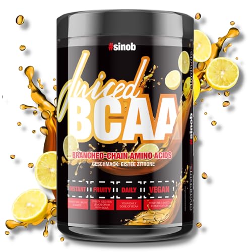 Juic3d BCAA Pulver (Zitrone Eistee) 1 x 500g. Instant Aminosäure Pulver, Sofort Löslich & Vegan, Vitamin B6, 2:1:1 Leucin, Isoleucin, Valin