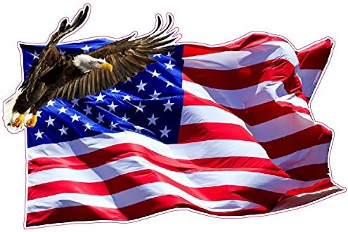 Nostalgia DecalsAmerican Flag Soaring Eagle V2 Rv Trailer Graphics Decal 48" inch