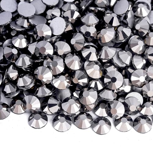 Image of 1440pcs Flat Back Rhinestones Round Gems for Nail Art and Craft Glue Fix,Crystal Stone Beads Bedazzling gems for Crafting 0.18 inch 4.8mm SS20 Hematite