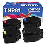 YOUTOP 4PK TNP-81 TNP81 Toner Cartridge Compatible for Konica Minolta bizhub C3300i C4000i （AAJW431 AAJW331 AAJW231 AAJW131）