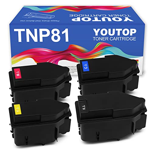 YOUTOP 4PK TNP-81 TNP81 Toner Cartridge Compatible for Konica Minolta bizhub C3300i C4000i （AAJW431 AAJW331 AAJW231 AAJW131）