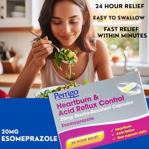 Esomeprazole 20mg Heartburn & Acid Reflux Control – 24-Hour Acid Reducer for Indigestion & Heartburn – Fast-Acting, Delayed-Release Capsules – Reduces Stomach Acid 14 Count - Image 2