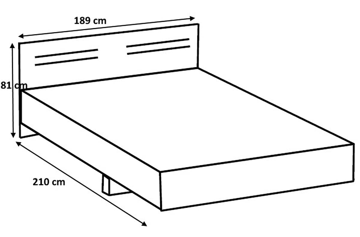PEGANE Chambre à Coucher compléte Adulte (lit 180 x 200 + 2 chevets + Armoire) Coloris Effet Bois