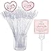 Maitys 50pack 12.2 inches Plastic Straight Head Floral Picks Flower Pick Card Holders Transparent Fork Shape Head Card Holders for Floral Arrangement