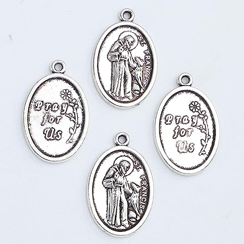 Pack of 100 Catholic St. Francis Pray For Us My Pet Dog Cat Medal 1 Inch3