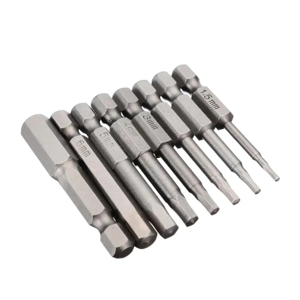 Ruxyoie 8Pcs Magnetic Hex Bit Set H1.5-H8 1/4" Hex Shank
