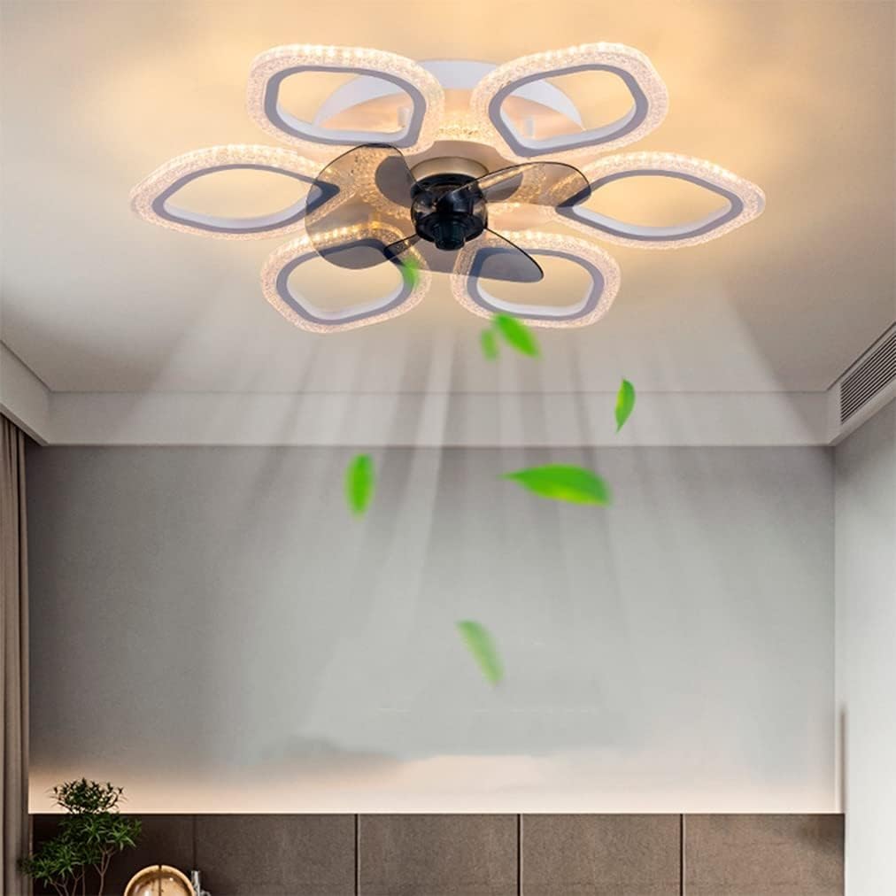 HXYSXHJUO Ceiling fan light Light with Fan Remote Control Quiet Dimmable Memory Function 6-Speed Airflow for Bedroom Kitchen White