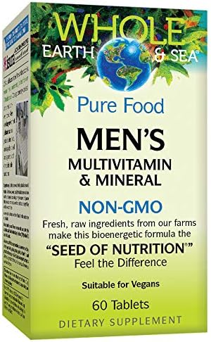 Whole Earth & Sea from Natural Factors, Men's Multivitamin & Mineral, Whole Food Supplement, Vegan, 60 Tablets (30 Servings)