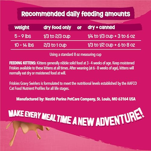 Purina Friskies Gravy Swirlers With Flavors of Chicken, Salmon and Gravy Dry Cat Food - 3.15 lb. Bag