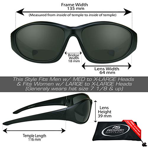 proSPORT Polarized Bifocal Sunglass Readers Fishing Driving Sport Motorcycle Anti-Glare Wrap Full Frame Large UV Men Women2