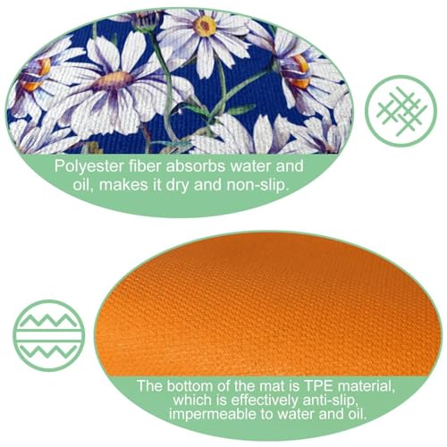 Alfombrilla de cocina absorbente lavable con base de goma antideslizante 6