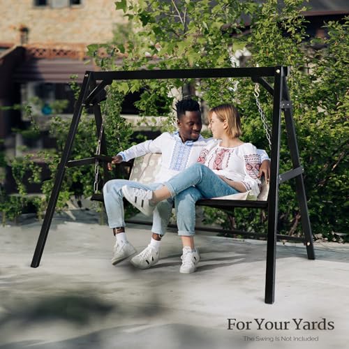 Image of VINGLI 6.9FT Wooden Porch Swing Frame for 5FT Swing, Black