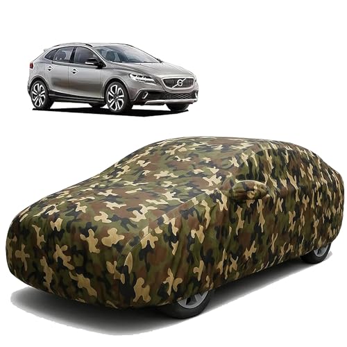 Image of Sulfar 100% Waterproof Car Body Cover Compatible with Mirror for Volvo V40 with Long Lasting Durable Material (Triple Stitched, Full Bottom Elastic, Camouflage Army)