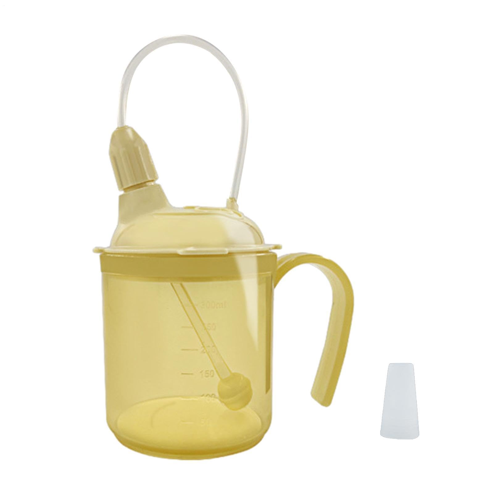 Bec verseur pour personnes âgées, bouteille avec paille et verre anti-fuite