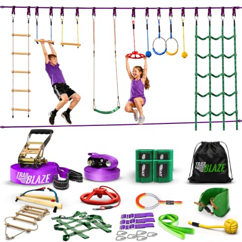 Trailblaze Ninja Warrior Slackline Outdoor – 10 Hindernisse für Kinder