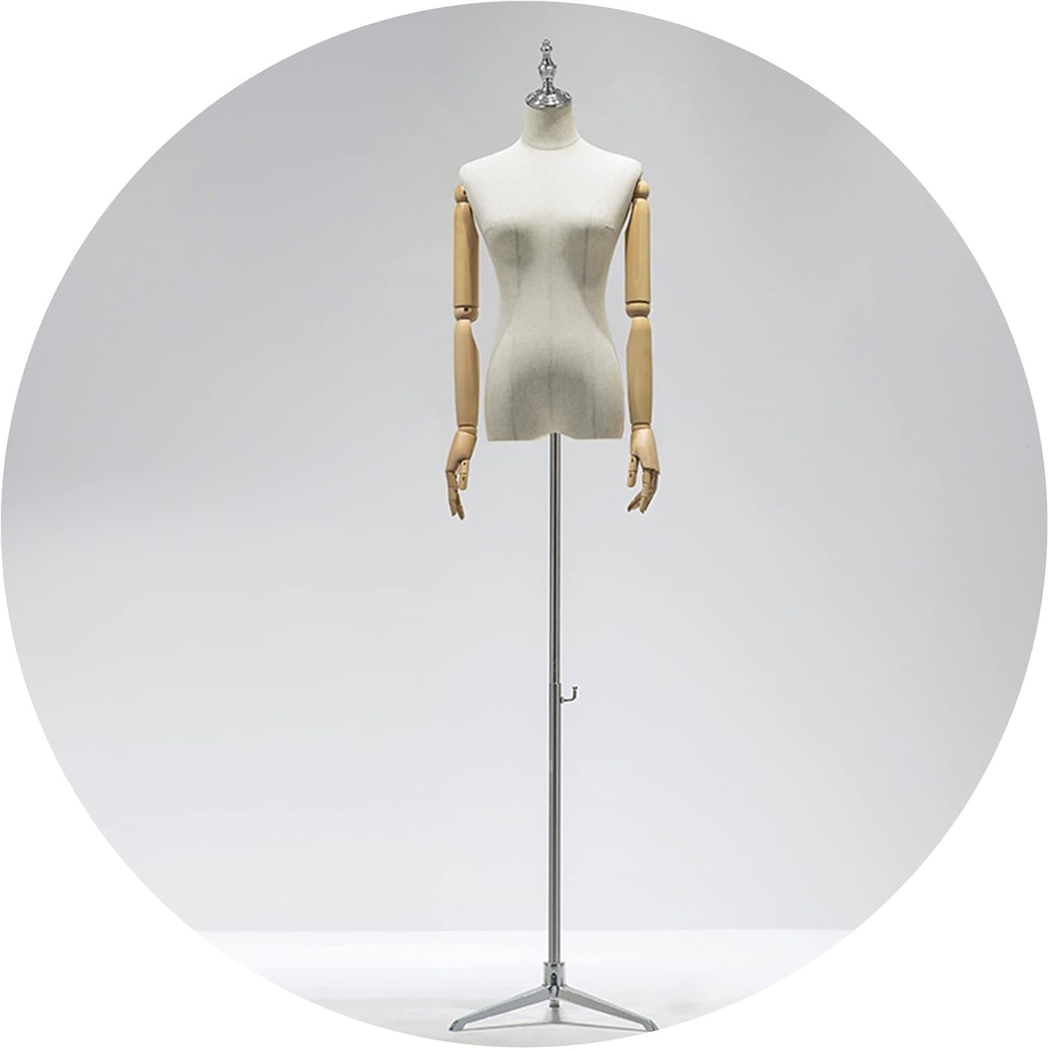 Female Mannequin Torso Body Clothing Display Shelf for Shop Window Dress Form Busts Sturdy Metal Base Stand 4 Styles (Color : Silver Size : D) (Silver B)