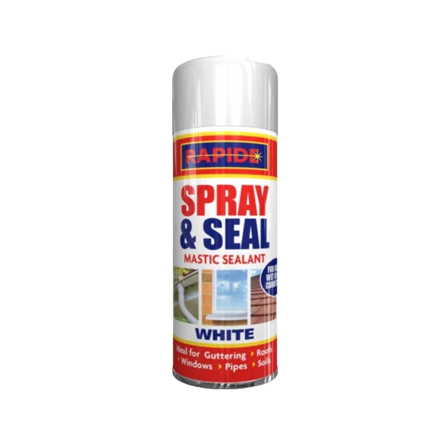 SDMAX White Mastic S-e-a-lant, Spray And Seal, Mastic For Guttering Roofs, Window, Pipes, Soil, Spray & S-e-a-l Leak Fix Stop Instant Waterproof, 300ml (1)