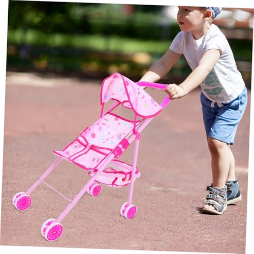 VICASKY Puppenwagen Modell mit Klappbarem Design Leicht Robust und Sicher für Mädchen und Zubehör für Puppenhaus Rollenspiele – Bild 7