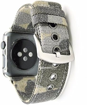 DAHASE Compatible for Apple Watch Band, Sports Strap Leisure Bracelet Camouflage Canvas Fabric Replacement Watch Band for iWatch Apple Watch Series 5 4 3 2 1 All Versions 44mm 42mm Camo-Yellow