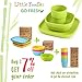 Bamboo Kids Plates, 4 Pack Set, Stackable Bamboo Dinnerware for Kids, Bamboo Fiber Kids Plates Set, Dinner Dish Set for Kids and Toddlers, Dishwasher Safe and Stackable