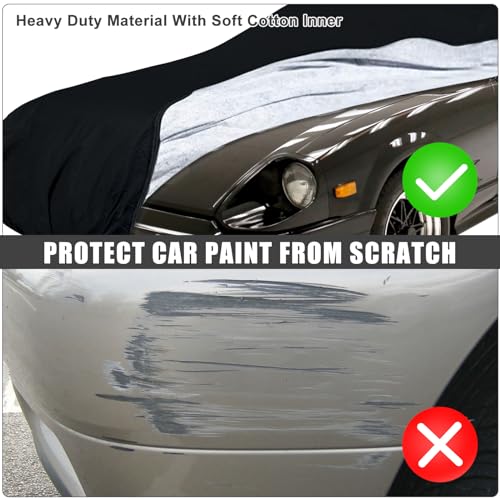 Image of Waterproof Car Cover Compatible with 1978-1983 Datsun 280zx 2 Seater Coupe Accessories, All Weather Classic Car Cover with Inner Cotton&Zipper Door for Snow Rain Protection