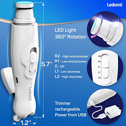 Baby Nail Trimmer Electric (Rechargeable) - Baby Nail Clippers & File With Light For Newborn, Infant, Toddler, Kids - Baby Manicure Fingernail Care Set W/ Scissors - Baby Nail Grinder Cutter #TOP2