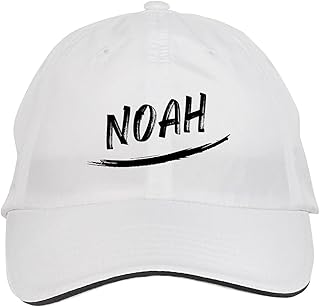 Makoroni - Noah Name Hat Adjustable Cap, DesL51 White