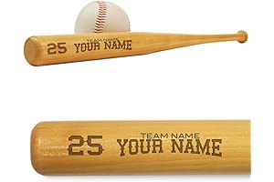 Engraved Baseball Bat Glass: Personalized with Team and Player Name