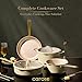 CAROTE 19Pcs Pots and Pans Set, Non Stick Induction Cookware Sets with Durable Cast Steel Handle, Oven-Safe Pots and Pans with Cooking Utensils, PFOS/PFOA Free, Dishwasher Safe, Aluminum