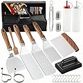 ROMANTICIST Professional Griddle Accessories Set with Carry Bag, Stainless Steel 25PC Grill BBQ Spatula Set, Complete Flat Top Grill Tools Kit for Men Women Indoor/Outdoor Hibachi Grilling