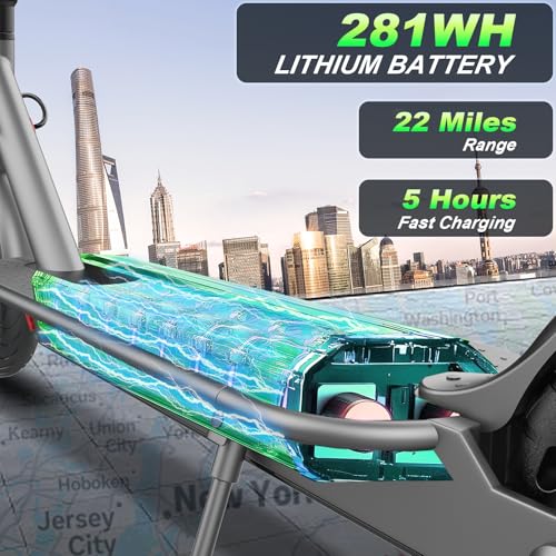 Qlaway 8.5" E Scooter for Adults Aluminum Alloy Frame 20 MPH 350W Motor 281WH Battery, Motorized Scooter Up to 20 Miles Range, Foldable Scooter Bearing 265 LBS/APP Control - Thumbnail 4