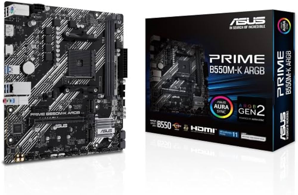 ASUS PRIME B550M-K マザーボードとR7-5800x CPUと16GB MEMORY 第3世代 AMD ASUS PRIME B550M-K マザーボードとR7-5800x CPUと16GB MEMORY 第3世代 AMD