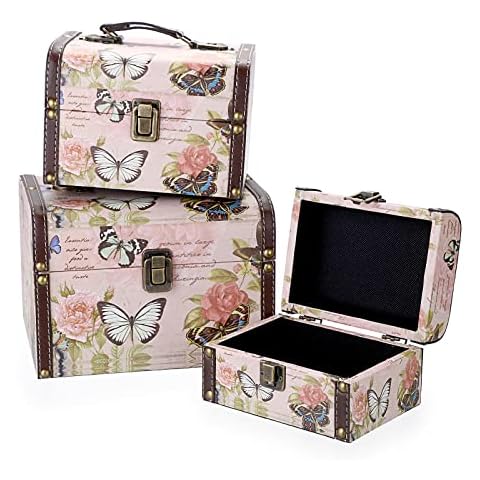 SUMNACON Set of 3 Decorative Storage Boxes Cover