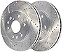 AutoShack PR65099DSZPR Front Drilled Slotted Brake Rotors Silver Pair of 2 Driver and Passenger Side Replacement for GMC Sierra 1500 Yukon XL Chevrolet Tahoe Suburban 1500 2005-2019 Silverado 1500 4WD