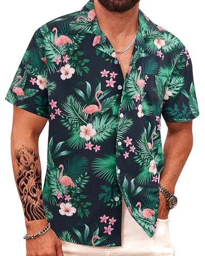 APTRO Men's Hawaiian Shirt Button Down Summer Beach Tropical Shirt #M164 4X
