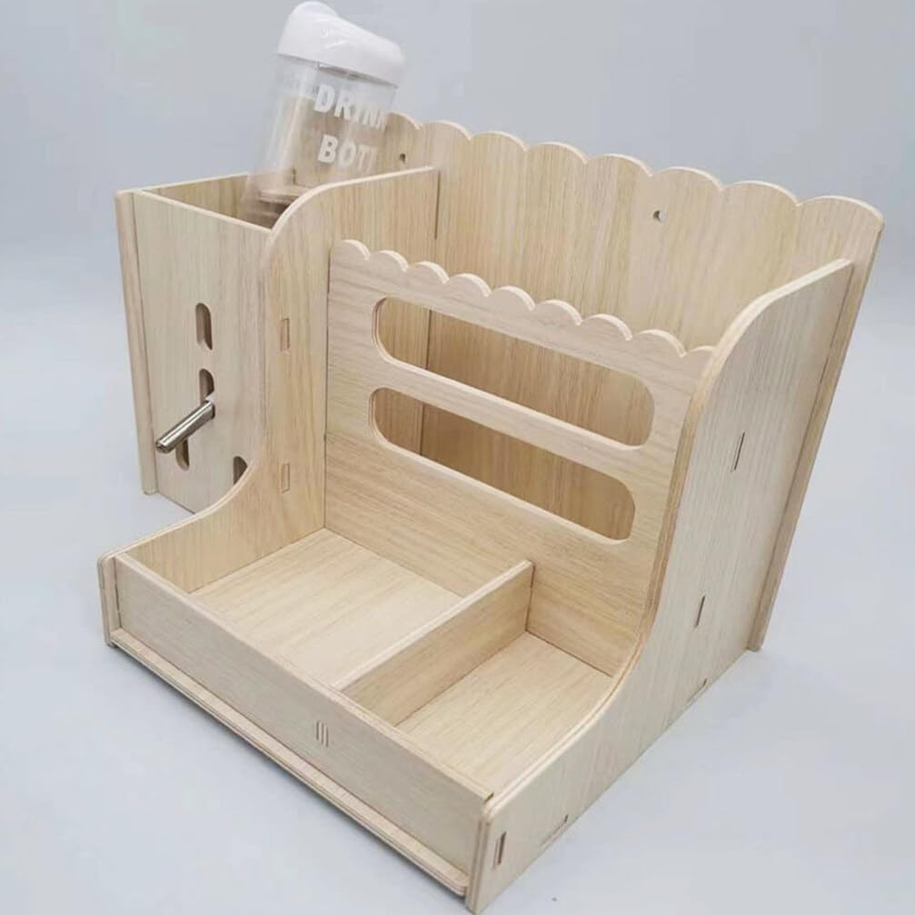 Housoutil Mangiatoia Per Conigli in Legno Resistente All Usura Supporto Da Pavimento Comodo Per Uso Quotidiano Mangiatoia Multifunzione Per Gabbie
