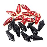 Honbay 20PCS Alloy Enamel Halloween Charms Pendant Coffin Cross Pendants for DIY Necklace Earring Bracelet Keychain Jewelry Craft Making (2 Color)
