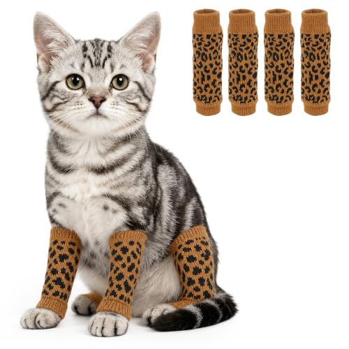 Image of 4 PCS Dog Front Leg Sleeve Rear Legs to Stop Licking Scratching Wound | Soft Knitting, Stretchy Fit Sleeves, Helps Reduce Licking, Dog & Cat Friendly, Easy to Wear, Daily Leg Coverage