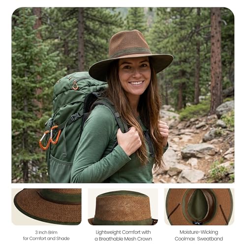 Image of Henschel Hats Original Aussie Breezer - Wide-Brim Sun Hat for Men with Adjustable Chin Cord | Perfect Men's Summer Hat