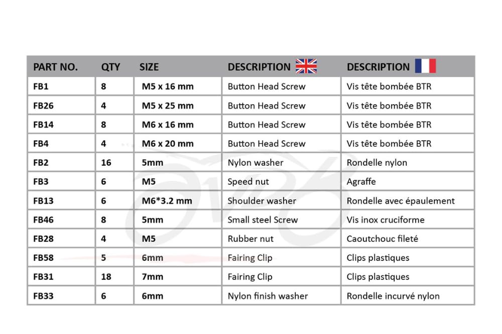 avdb-moto Kit Viti Viteria Carena M5, M6 compatibile con YAMAHA MT09 MT-09 TRACER 900 2016-2020, TRACER 900 GT 2018-2020 (Nero)