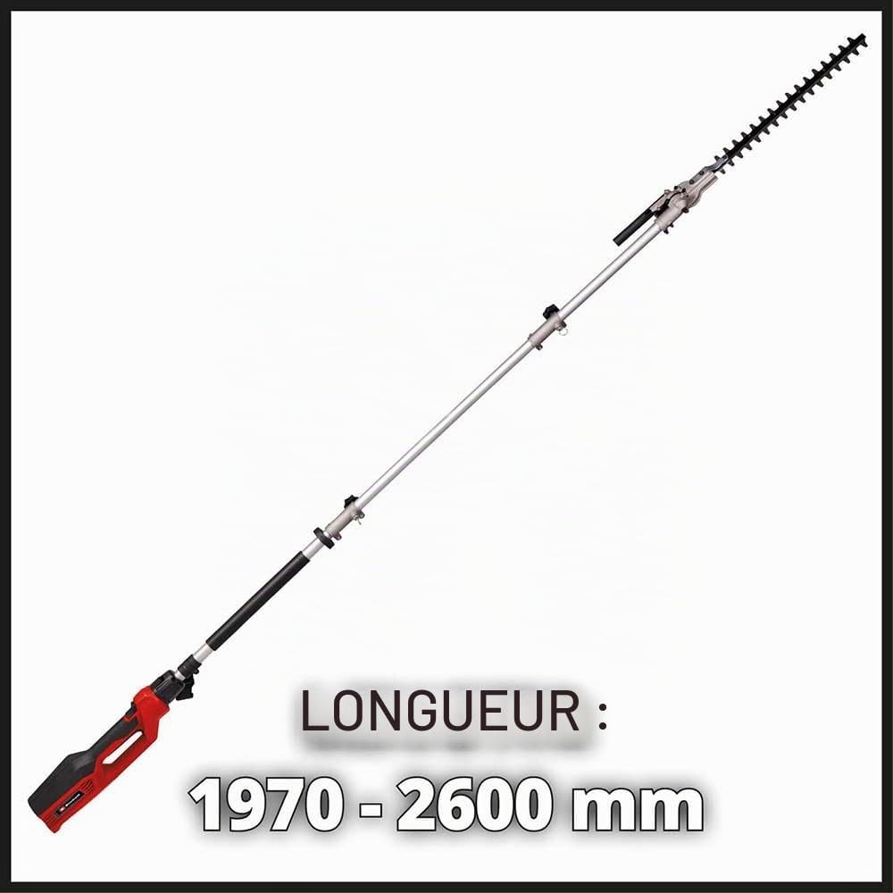 Einhell - Taille-haie électrique Longue portée, 900 W, léger (4,5 kg), Tige de 2 m (portée de 2,6 m), tête de Coupe inclinable sûre et Facile à Utiliser, Taille-haie GC-HH 9046