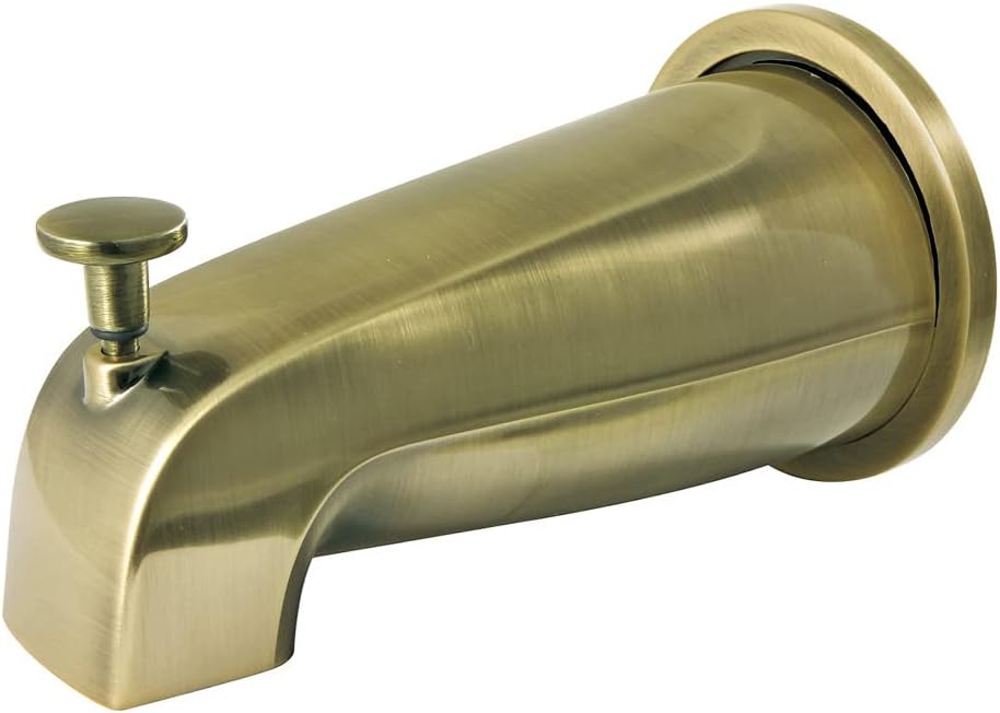 Kingston Brass K188E3 Showerscape Diverter Tub Spout with Flange, Antique Brass, 5.5 x 3.06 x 3.06