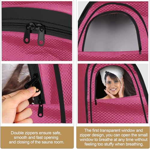 Image of Kawachi Portable Steam Cabin for Steam Sauna Therapy for Slimming and Beauty (Steam Generator not provided) (i88-Pink)