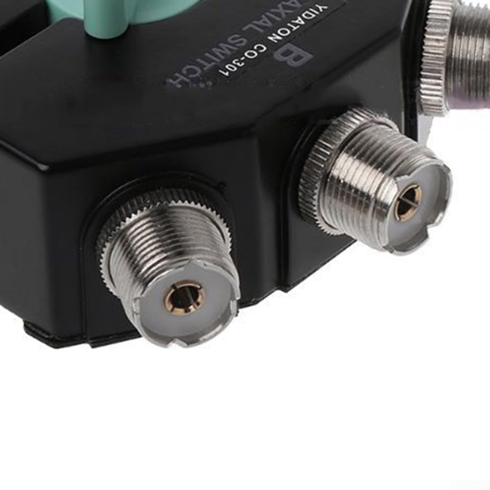 CX310 CO-301 - Commutatore coassiale per antenna a 3 vie DC-800MHz in lega di zinco a bassa perdita ad alto isolamento per sistemi a banda larga a onde corte ripetitori mobili, 84 x 95 mm, nero