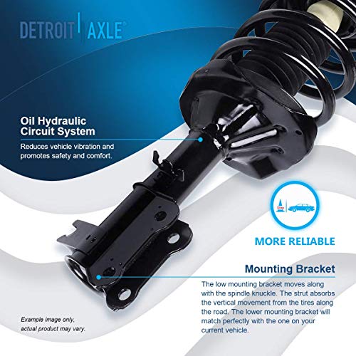 Image of Detroit Axle - Struts Shocks for 2002-2005 Kia Sedona 2 Front Ready Struts w /Coil Spring Assembly 2 Rear Shock Absorbers Assembly 2003 2004 Replacement Suspension Kit - 4pc Set