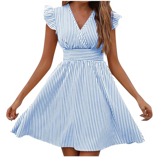 Stripe Cap Sleeve Shirtdress