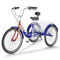 26インチ 3輪 大人用 三輪自転車 サイクリング ペダル クルーザー 自転車 折りたたみバスケット 組見立て済 Amazon | Barbella 20/24/26インチ 大人用 三輪車 7速 3輪バイク 大人