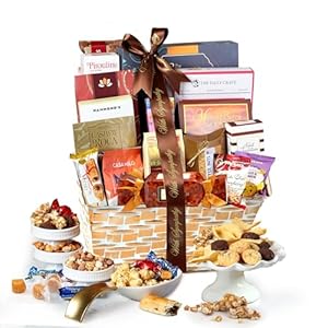 Broadway Basketeers Sympathy Gift Basket Deluxe, Condolences Gifts for Loss, Bereavement or Kosher Shiva, Food Care Package for Delivery With Chocolate, Snacks & Sweets