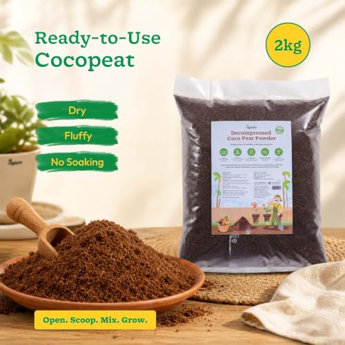 Image of Ugaoo Cocopeat Powder for Plants 2 Kg | Premium Low EC Coconut Coir Soil Conditioner | Ready to Use Growing Medium for Seed Germination, Potting Mix, Hydroponics, Indoor Plants, Kitchen