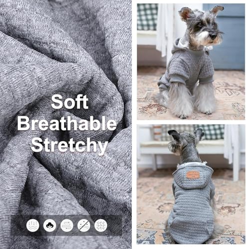 Image of BEAUTYZOO Dog Hoodies Sweater for Large Dogs,Waffle‑Like Laminated Pet Coat | Warm Dog Sweatshirt with Pocket & Leash Hole,Pullover Clothes for Girl Boy Dogs,Stretchy & Easy‑On‑Off,Labrador & Great Danes